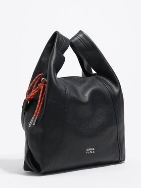 NWT BLACK Leather BIMBA Y LOLA Shoulder Bag